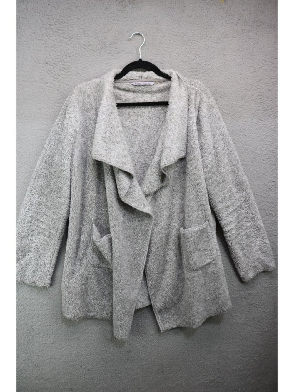 Soft Surroundings Plush Fleece Long Sleeve Open Front Cardigan-Medium-Soft